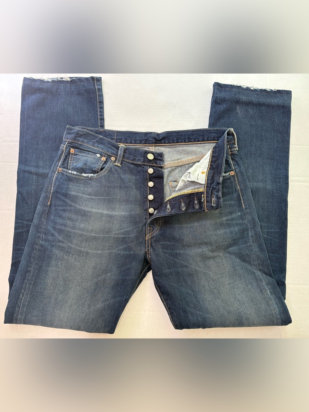 Levi’s 501 XX Men’s Jeans 34x33 Button Fly Dark Wash Straight Leg USA Cowboy